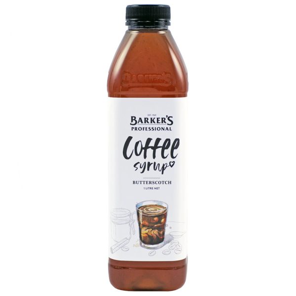 BUTTERSCOTCH COFFEE SYRUP 1L (BARKERS)
